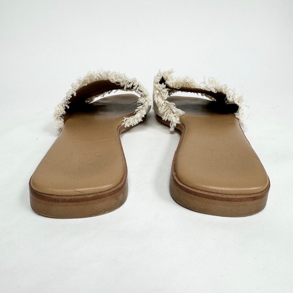 Flattered Woven Flat Sandals Beige Cream Slip On Slides Fringe Rattan EU 38 $199 - Picture 5 of 10